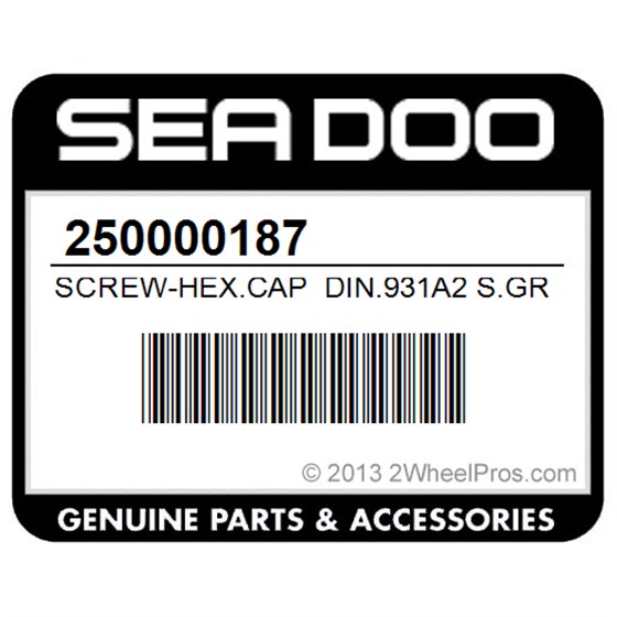 Sea-Doo 250000187 Screw-Hex.Cap Din.931A2 S.Grip