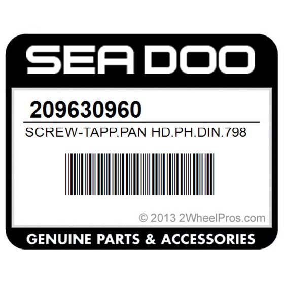 Sea-Doo 209630960 Screw-Tapp.Pan Hd.Ph.Din.7981C-A2