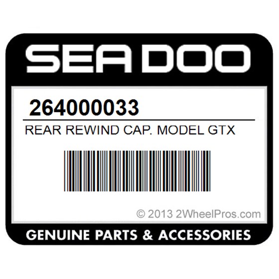 Sea-Doo 264000033 Rear Rewind Cap. Model Gtx 155