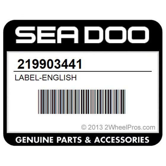 Sea-Doo 219903441 Label-English