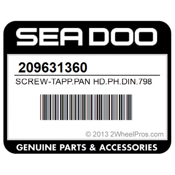 Sea-Doo 209631360 Screw-Tapp.Pan Hd.Ph.Din.7981C-A2