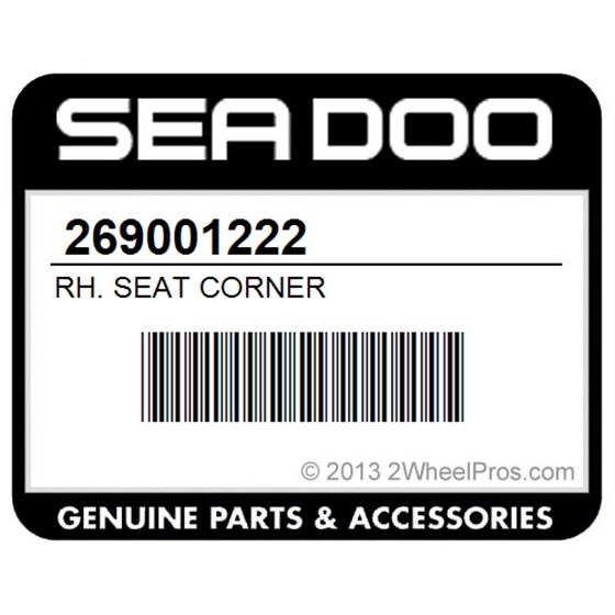 Sea-Doo 269001222 Rh. Seat Corner