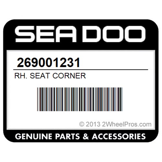 Sea-Doo 269001231 Rh. Seat Corner