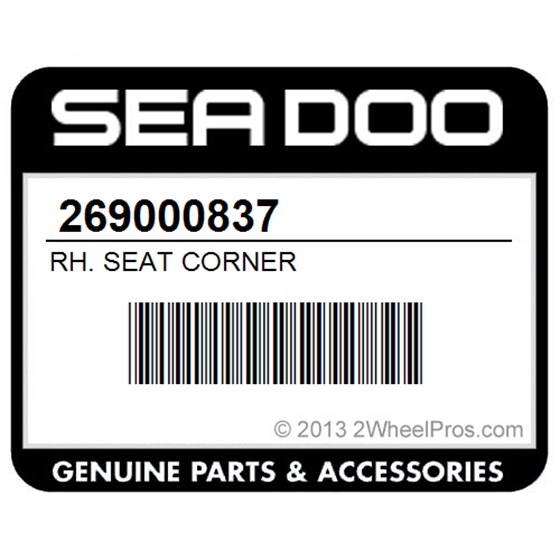 Sea-Doo 269000837 Rh. Seat Corner