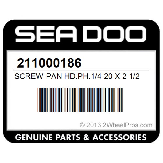 Sea-Doo 211000186 Screw-Pan Hd.Ph.1/4-20 X 2 1/2