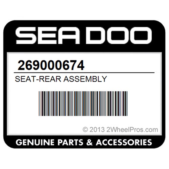 Sea-Doo 269000674 Seat-Rear Assembly