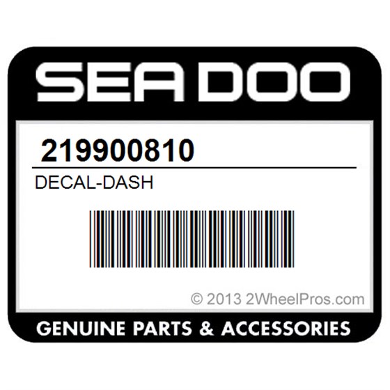 Sea-Doo 219900810 Decal-Dash