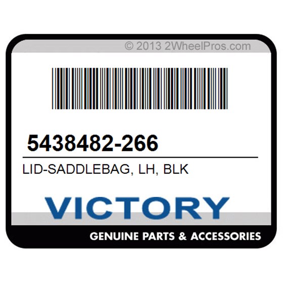 Victory 5438482-266 Lid-Saddlebag, Lh, Blk