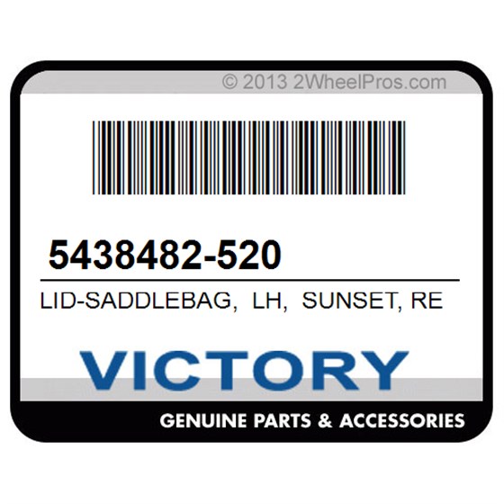 Victory 5438482-520 Lid-Saddlebag, Lh, Sunset, Red