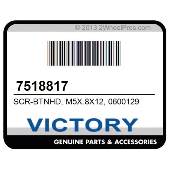 Victory 7518817 Scr-Btnhd, M5x.8X12, 0600129