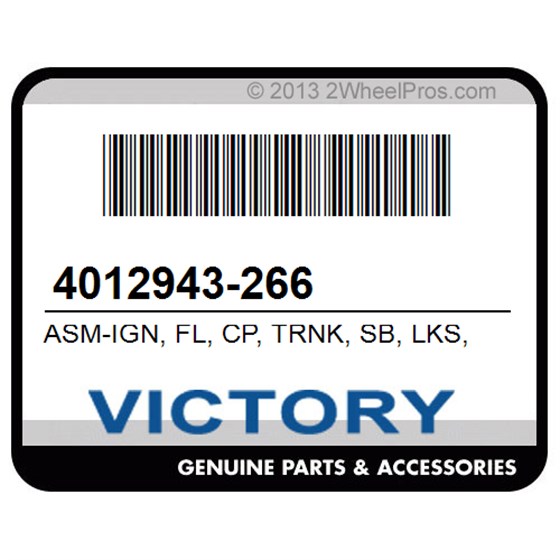 Victory 4012943-266 Asm-Ign, Fl, Cp, Trnk, Sb, Lks, Blk