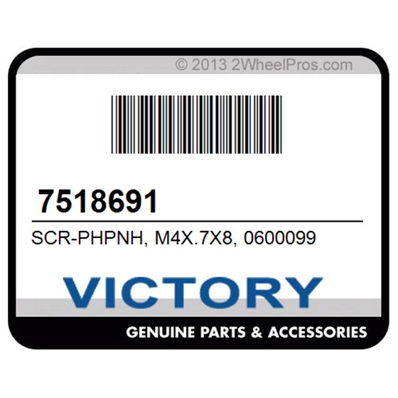 Victory 7518691 Scr-Phpnh, M4x.7X8, 0600099