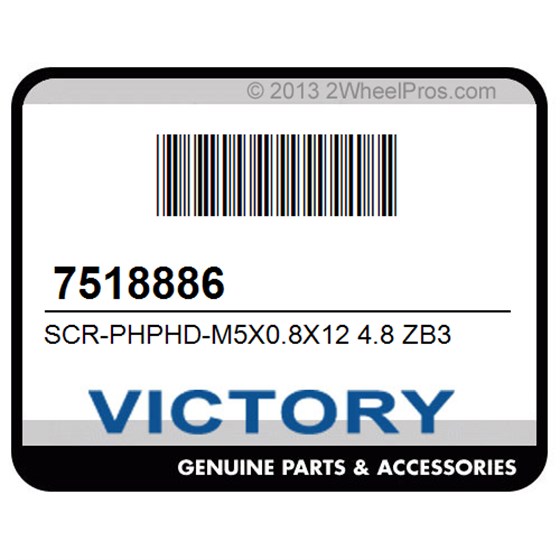 Victory 7518886 Scr-Phphd-M5x0.8X12 4.8 Zb3