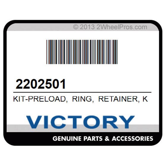 Victory 2202501 Kit-Preload, Ring, Retainer, Kyb