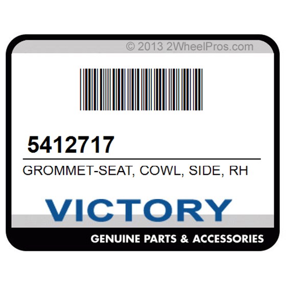 Victory 5412717 Grommet-Seat, Cowl, Side, Rh