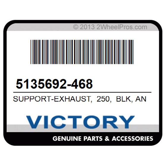 Victory 5135692-468 Support-Exhaust, 250, Blk, Andz