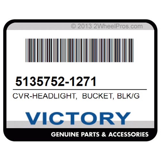 Victory 5135752-1271 Cvr-Headlight, Bucket, Blk/Gfx