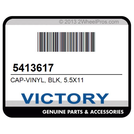 Victory 5413617 Cap-Vinyl, Blk, 5.5X11