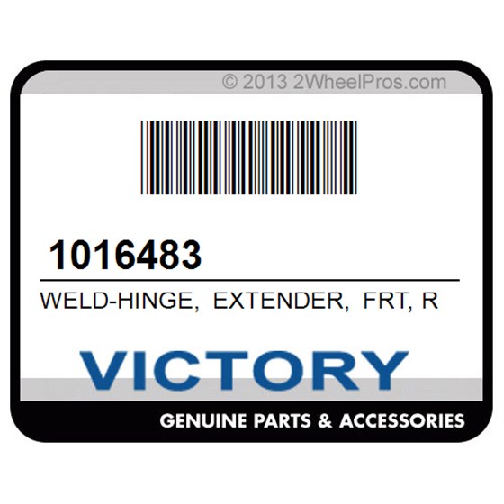 Victory 1016483 Weld-Hinge, Extender, Frt, Rh