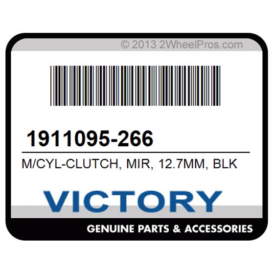 Victory 1911095-266 M/Cyl-Clutch, Mir, 12.7Mm, Blk
