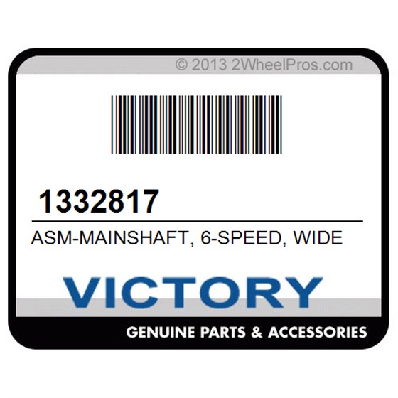Victory 1332817 Asm-Mainshaft, 6-Speed, Wide