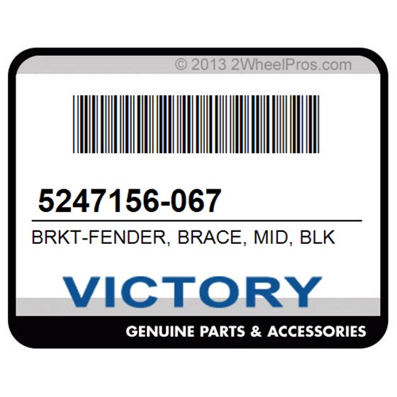 Victory 5247156-067 Brkt-Fender, Brace, Mid, Blk