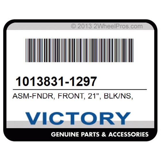 Victory 1013831-1297 Asm-Fndr, Front, 21", Blk/Ns, Gfx