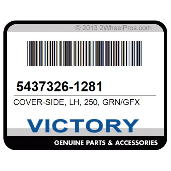 Victory 5437326-1281 Cover-Side, Lh, 250, Grn/Gfx