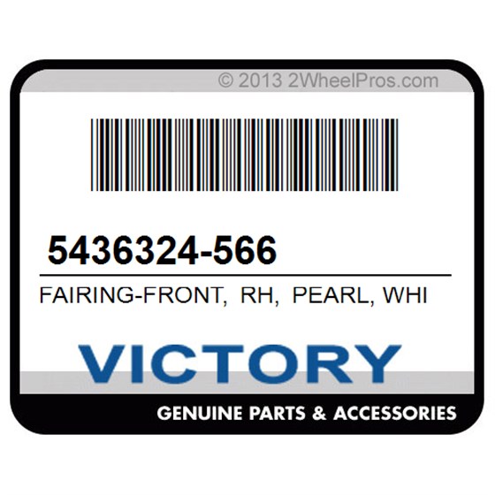 Victory 5436324-566 Fairing-Front, Rh, Pearl, White