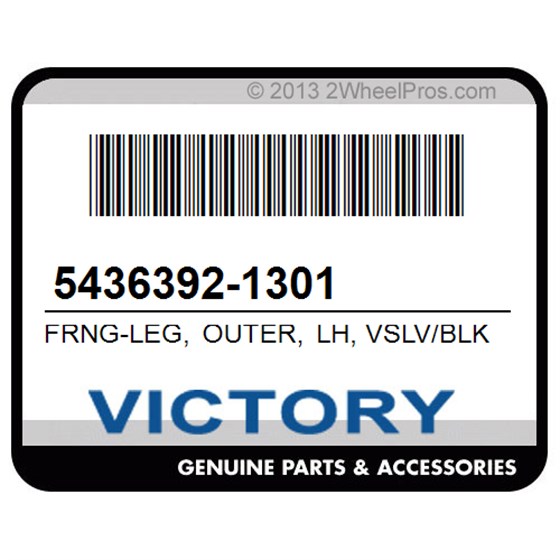 Victory 5436392-1301 Frng-Leg, Outer, Lh, Vslv/Blk/Gfx