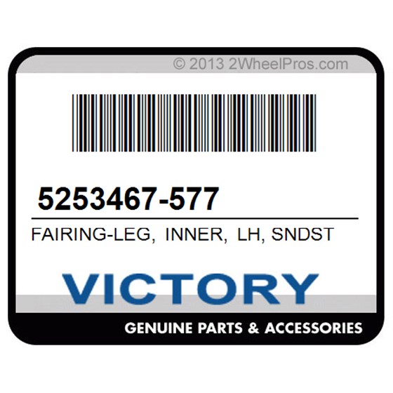 Victory 5253467-577 Fairing-Leg, Inner, Lh, Sndstn