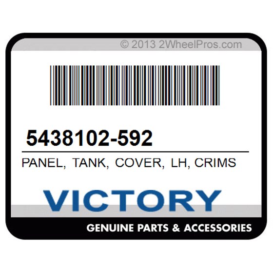 Victory 5438102-592 Panel, Tank, Cover, Lh, Crimson