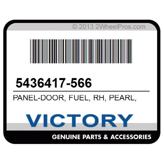 Victory 5436417-566 Panel-Door, Fuel, Rh, Pearl, White
