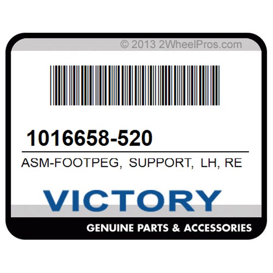 Victory 1016658-520 Asm-Footpeg, Support, Lh, Red