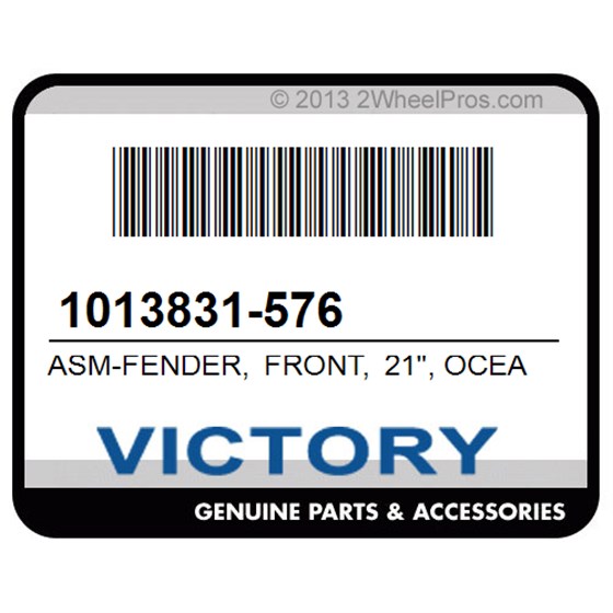 Victory 1013831-576 Asm-Fender, Front, 21", Ocean, Blu