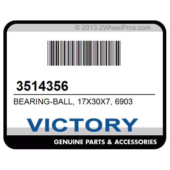Victory 3514356 Bearing-Ball, 17X30x7, 6903