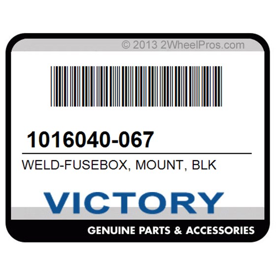 Victory 1016040-067 Weld-Fusebox, Mount, Blk