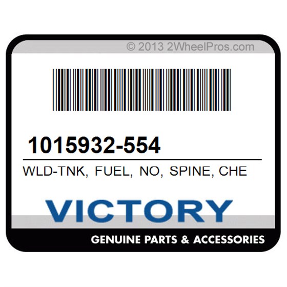 Victory 1015932-554 Wld-Tnk, Fuel, No, Spine, Cherry