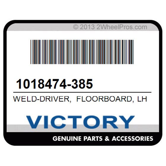 Victory 1018474-385 Weld-Driver, Floorboard, Lh, Slvr