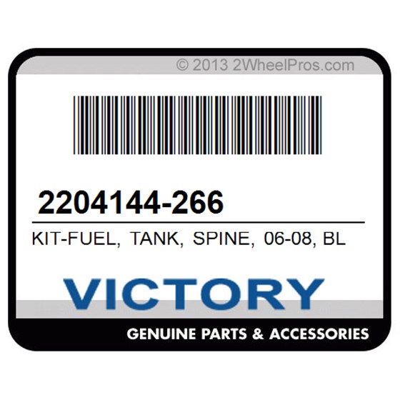 Victory 2204144-266 Kit-Fuel, Tank, Spine, 06-08, Blk