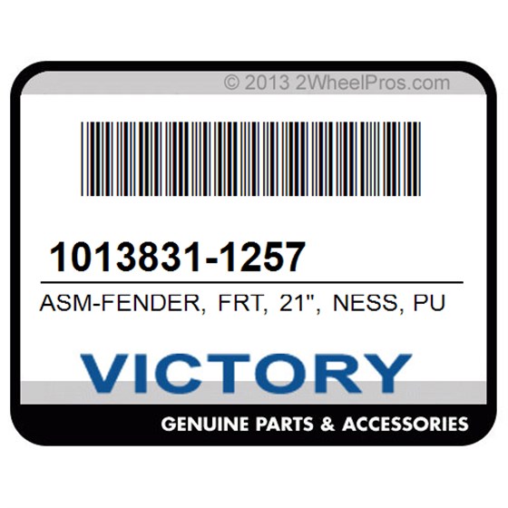 Victory 1013831-1257 Asm-Fender, Frt, 21", Ness, Purple