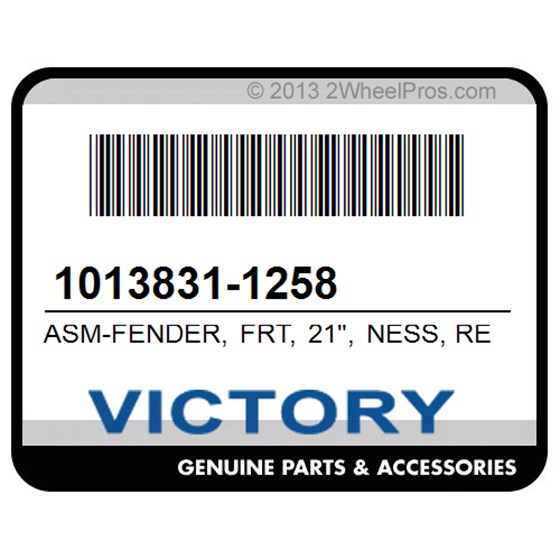 Victory 1013831-1258 Asm-Fender, Frt, 21", Ness, Red