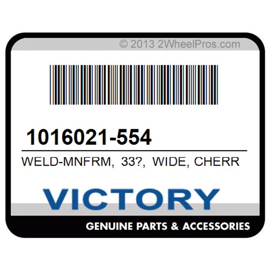Victory 1016021-554 Weld-Mnfrm, 33?, Wide, Cherry