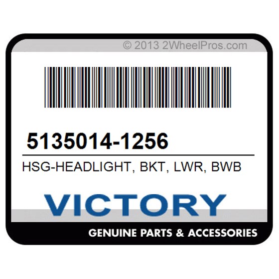 Victory 5135014-1256 Hsg-Headlight, Bkt, Lwr, Bwb