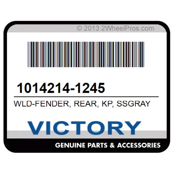 Victory 1014214-1245 Wld-Fender, Rear, Kp, Ssgray