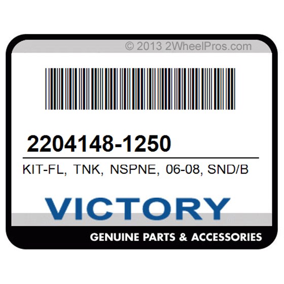 Victory 2204148-1250 Kit-Fl, Tnk, Nspne, 06-08, Snd/Blk