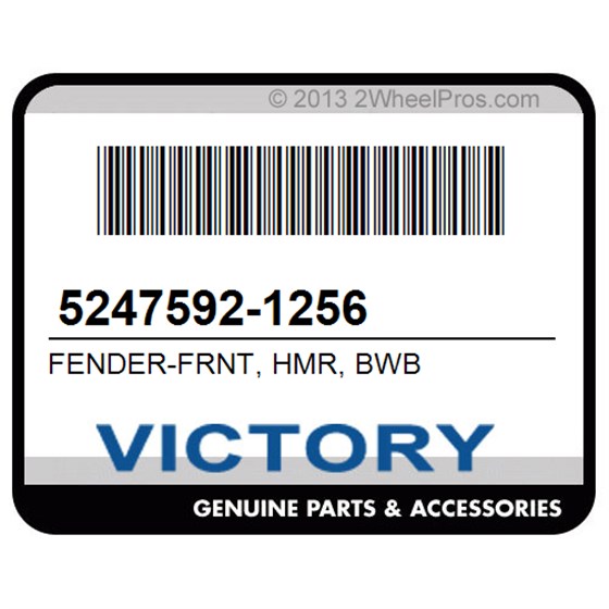 Victory 5247592-1256 Fender-Frnt, Hmr, Bwb