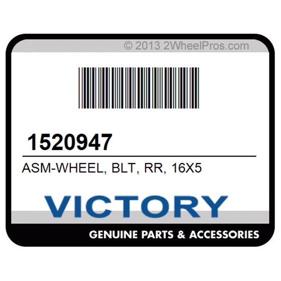 Victory 1520947 Asm-Wheel, Blt, Rr, 16X5