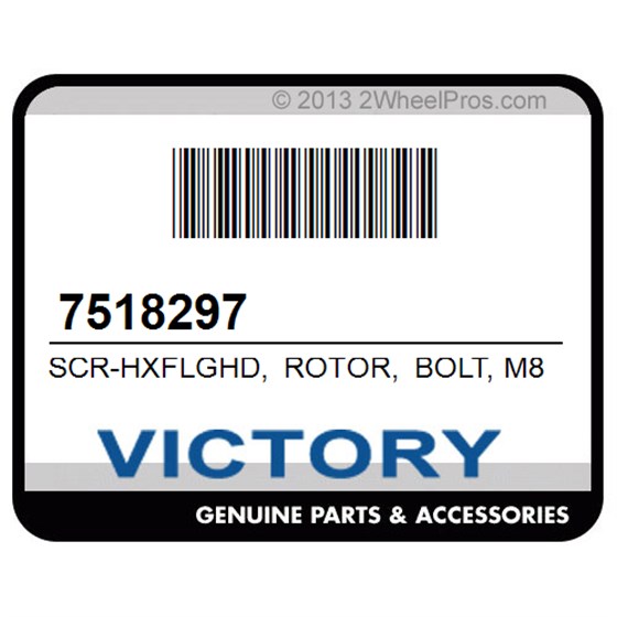 Victory 7518297 Scr-Hxflghd, Rotor, Bolt, M8x20