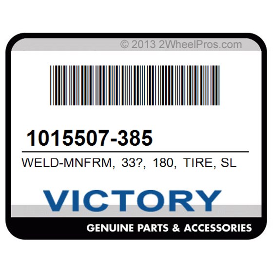Victory 1015507-385 Weld-Mnfrm, 33?, 180, Tire, Slv